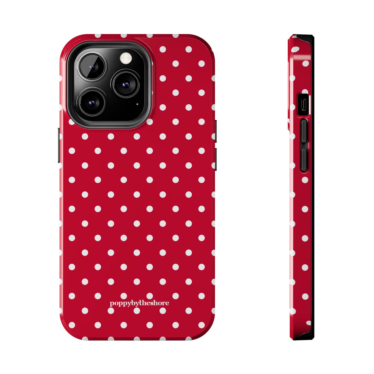 Poppy Red Polka Dot Phone Case