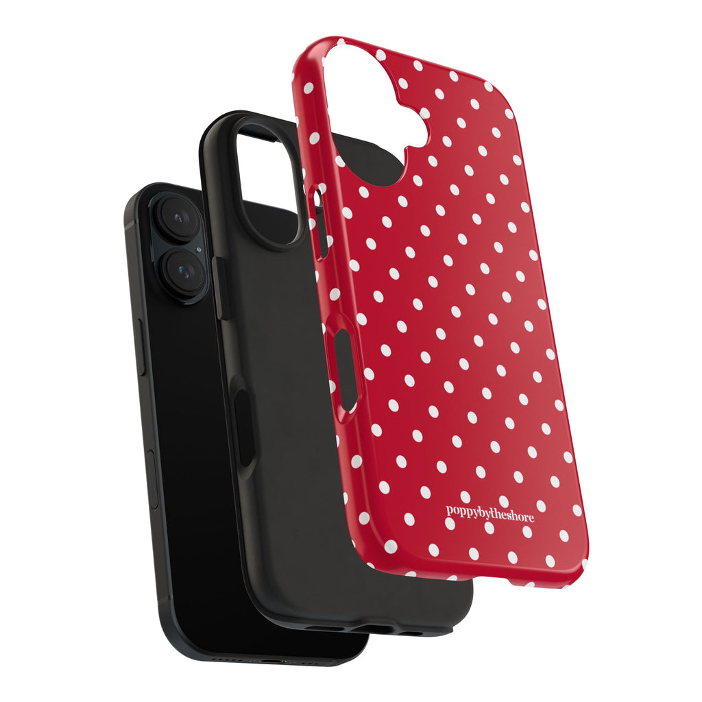 Poppy Red Polka Dot Phone Case