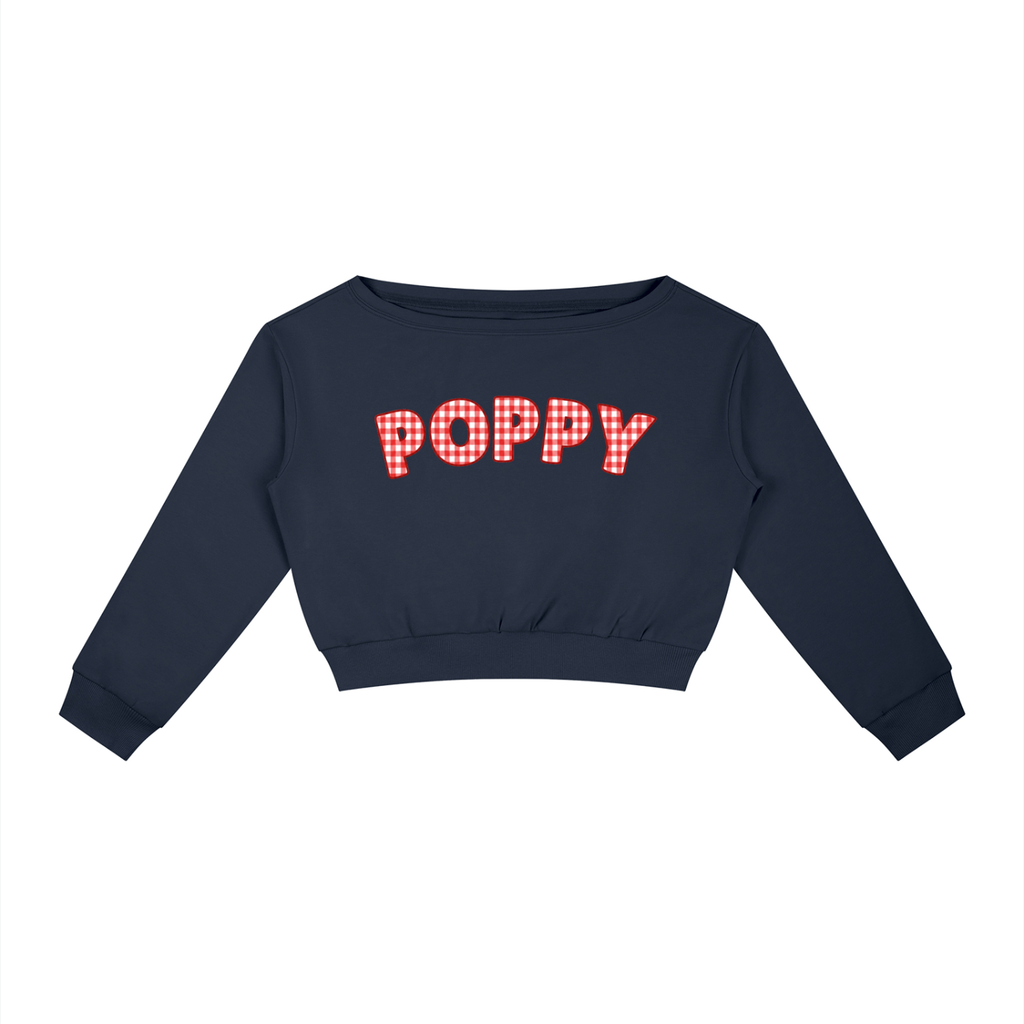 MDW Poppy Gingham Off-Shoulder Sweatshirt
