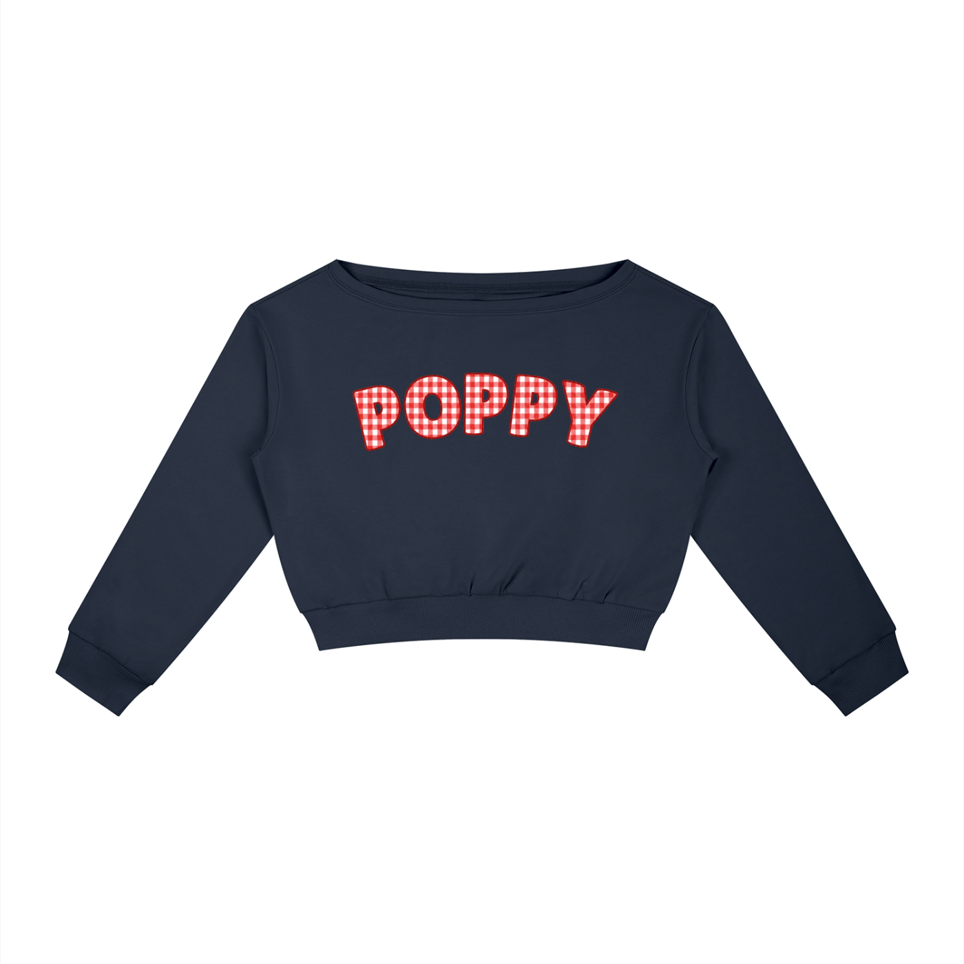 MDW Poppy Gingham Off-Shoulder Sweatshirt