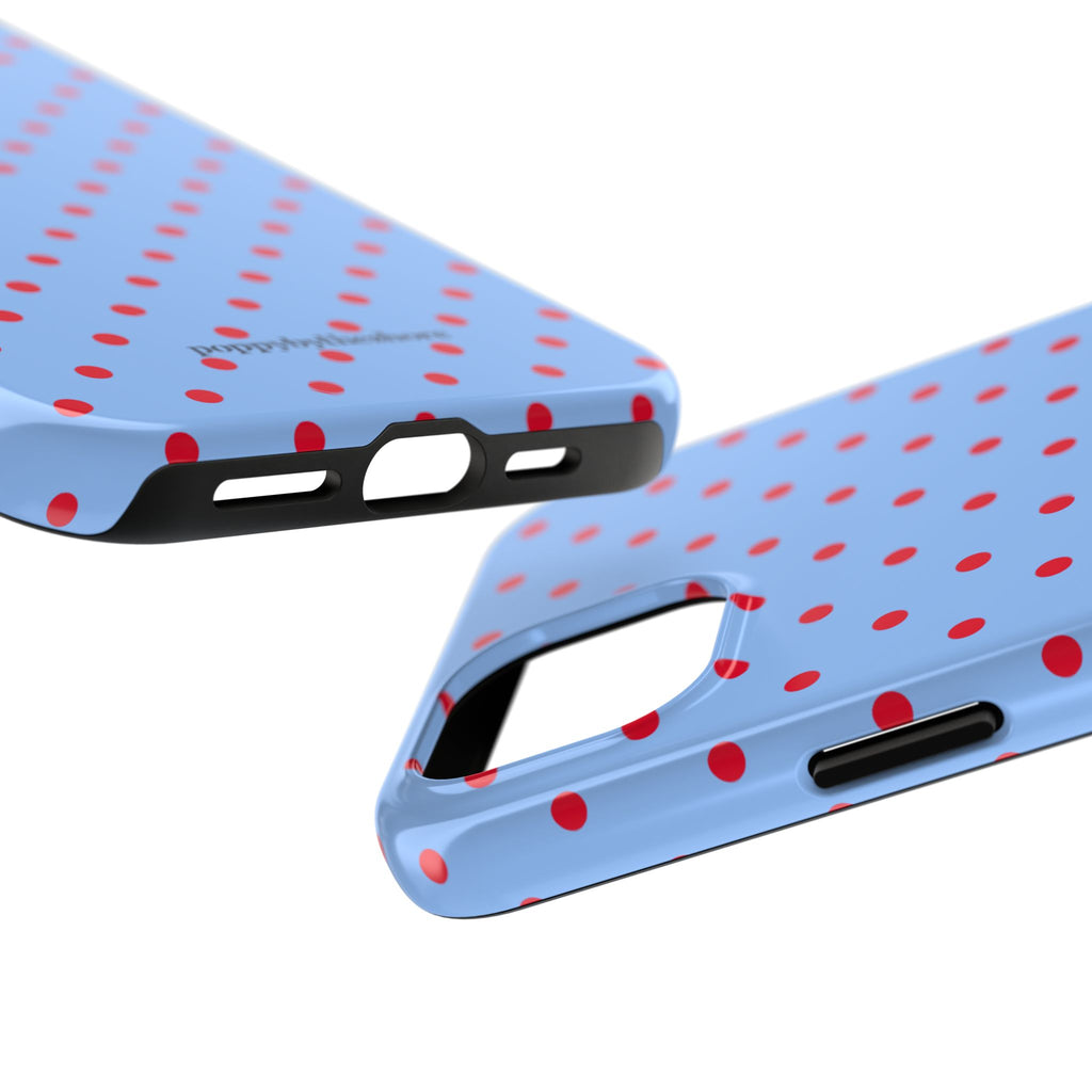 Poppy Blue & Red Polka Dot Phone Case