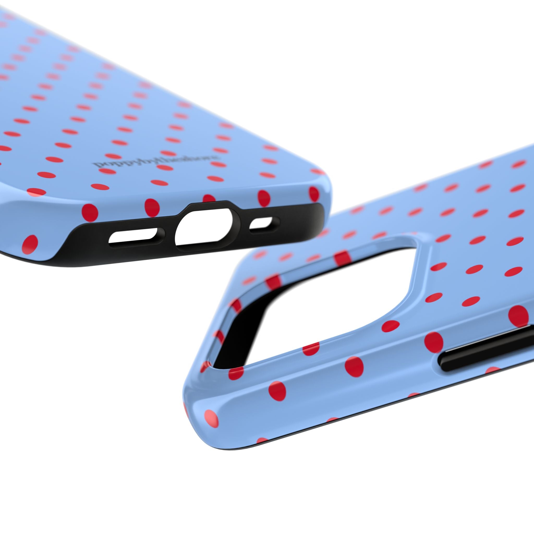 Poppy Blue & Red Polka Dot Phone Case