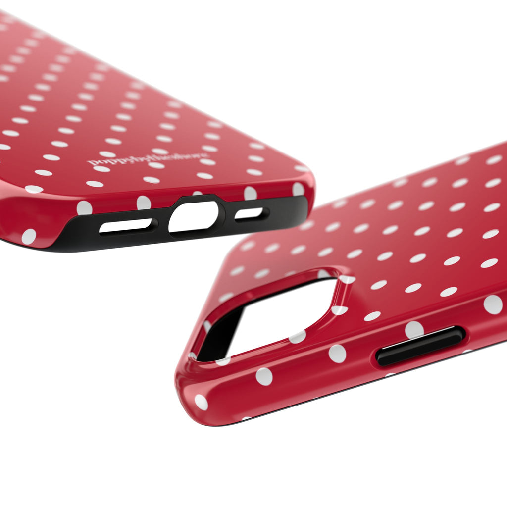 Poppy Red Polka Dot Phone Case