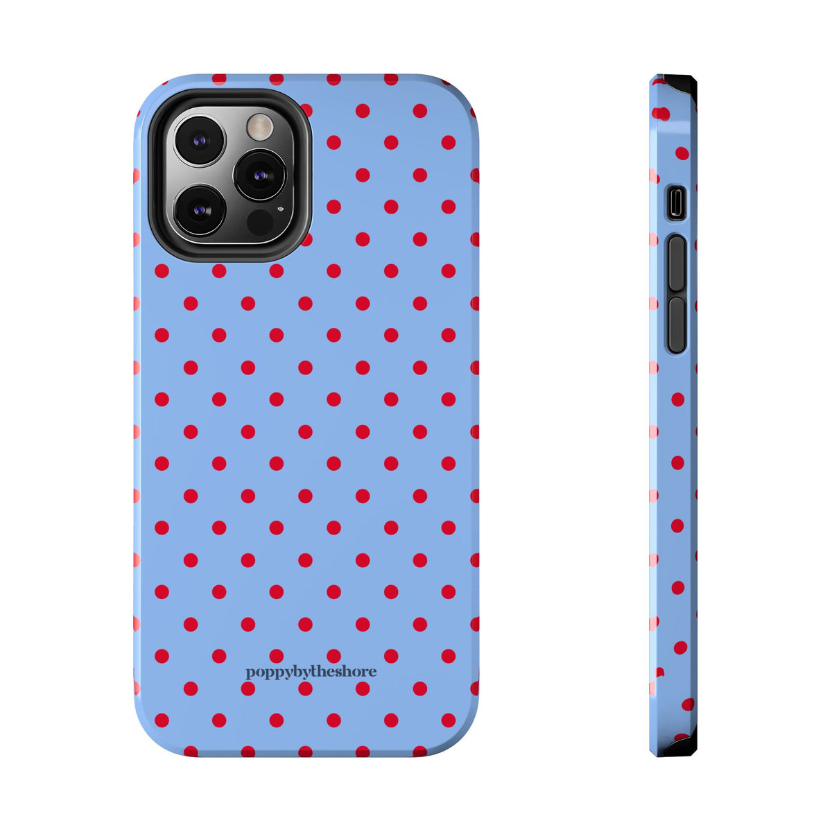 Poppy Blue & Red Polka Dot Phone Case