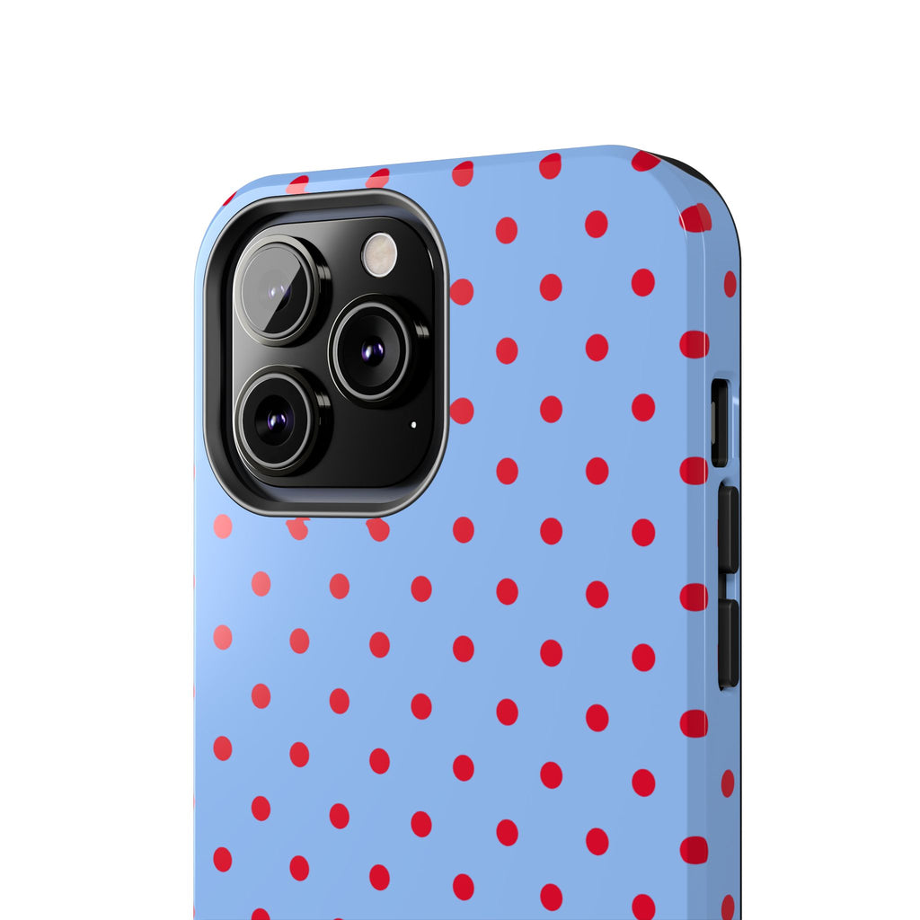 Poppy Blue & Red Polka Dot Phone Case