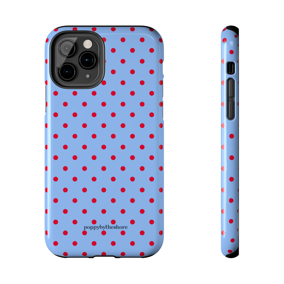 Poppy Blue & Red Polka Dot Phone Case