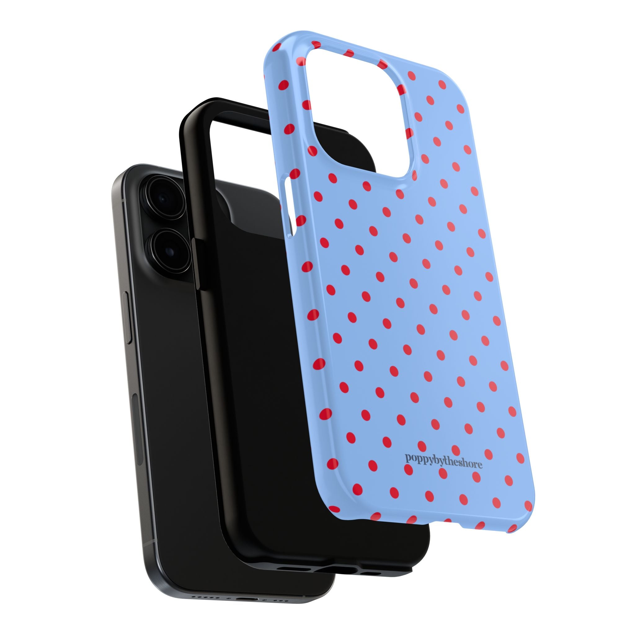 Poppy Blue & Red Polka Dot Phone Case