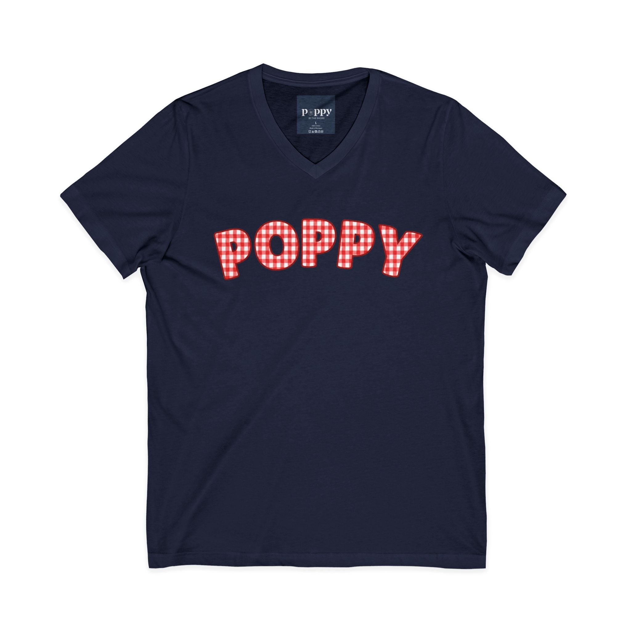 Poppy Gingham V-Neck Tee