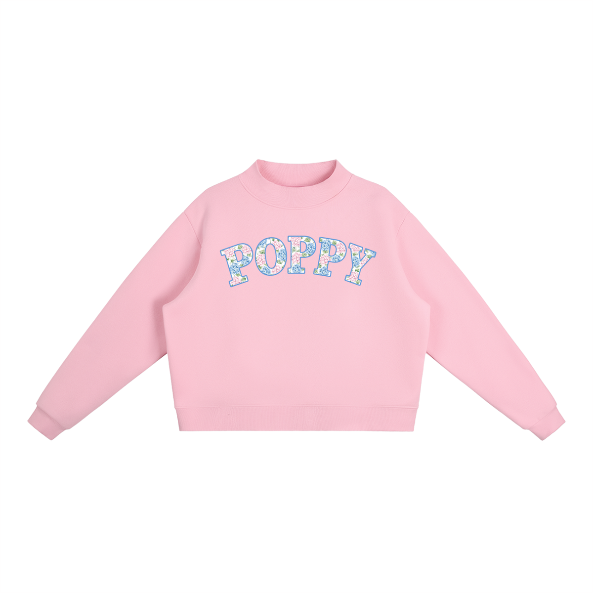 Poppy Hydrangea Mock-Neck Sweatshirt