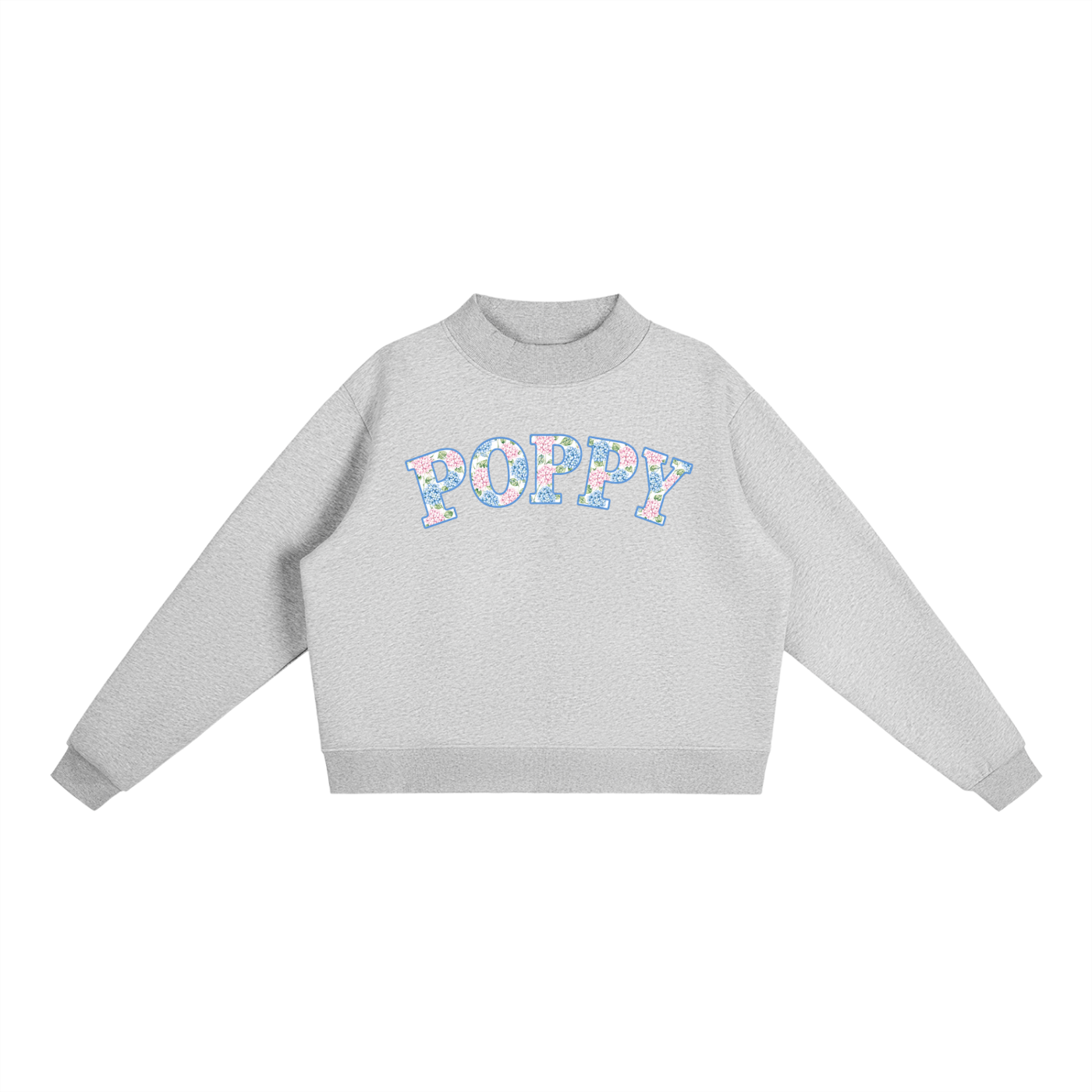 Poppy Hydrangea Mock-Neck Sweatshirt