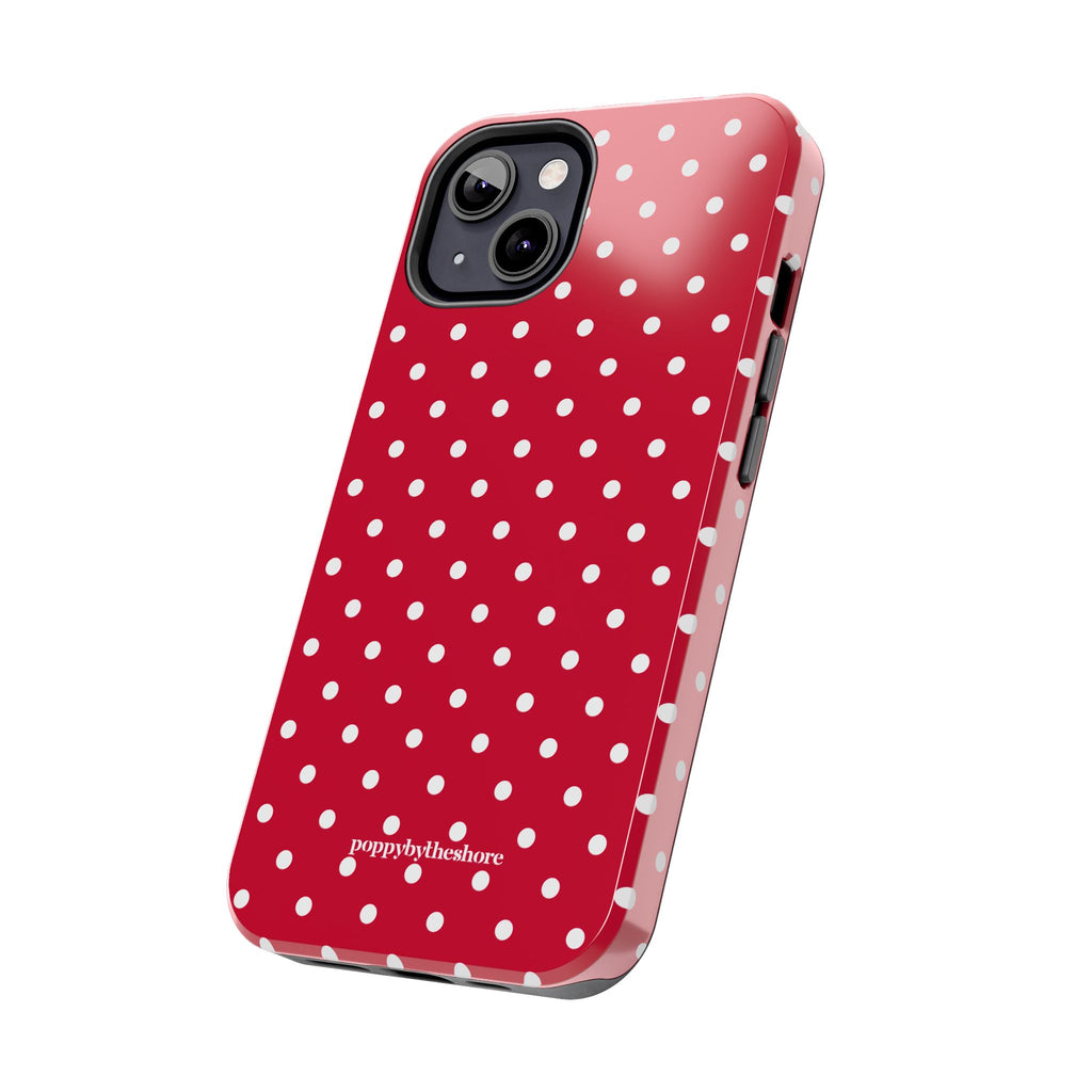 Poppy Red Polka Dot Phone Case