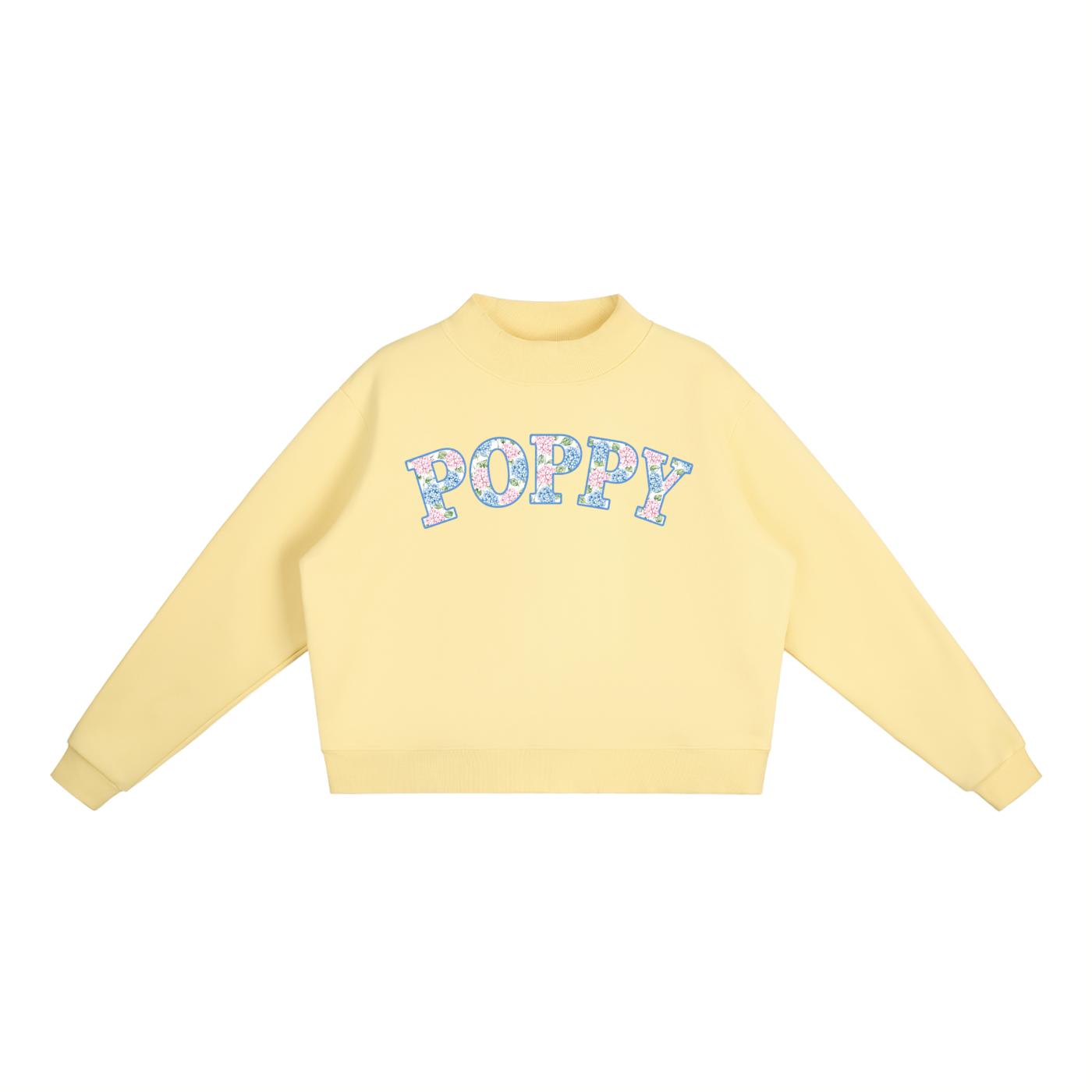 Poppy Hydrangea Mock-Neck Sweatshirt