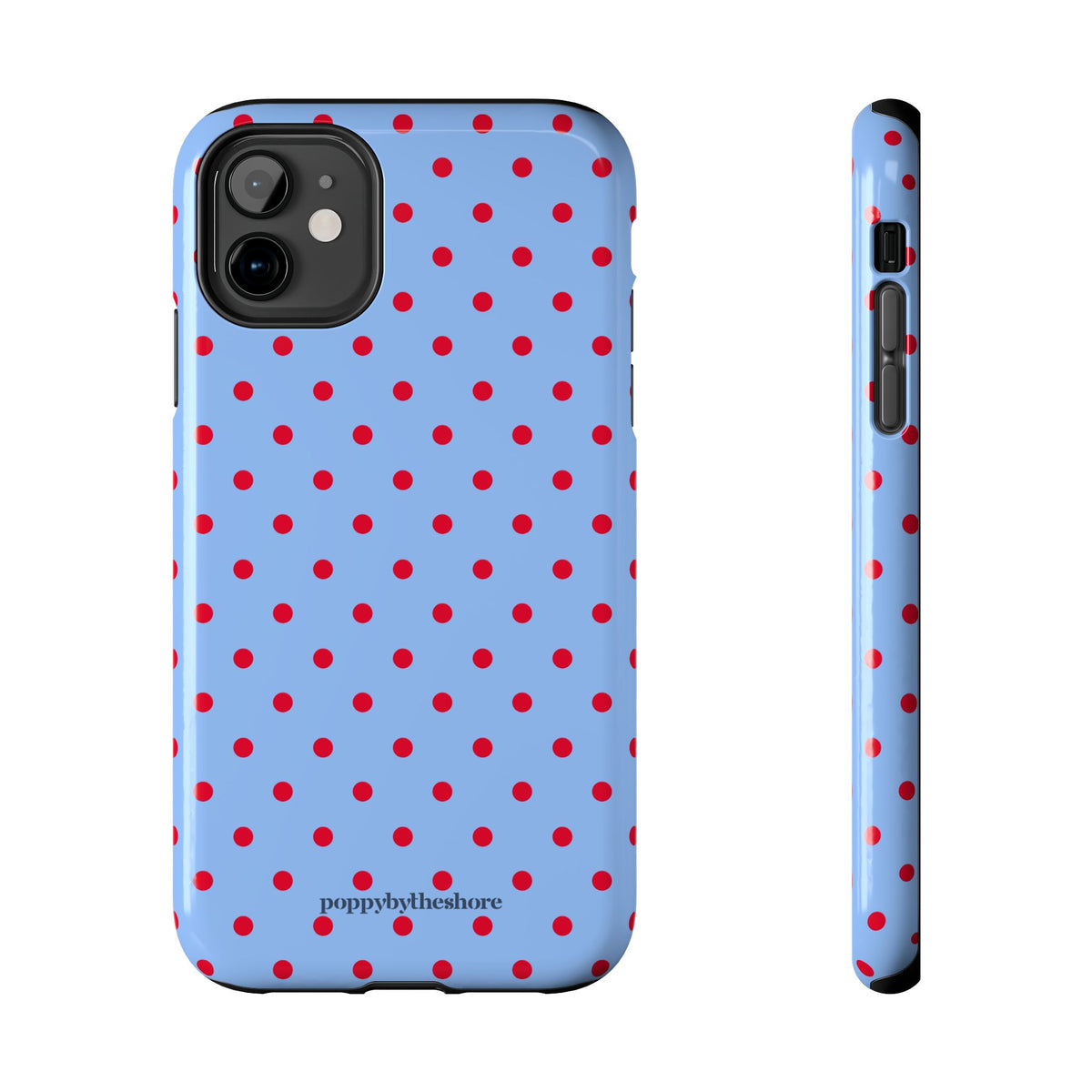 Poppy Blue & Red Polka Dot Phone Case