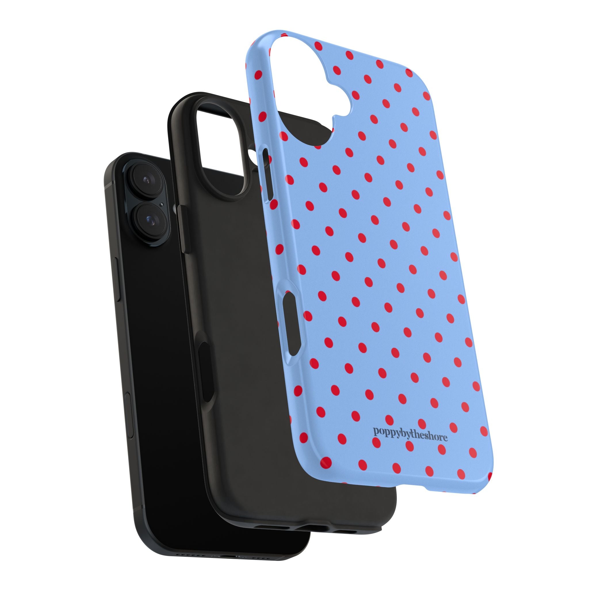 Poppy Blue & Red Polka Dot Phone Case
