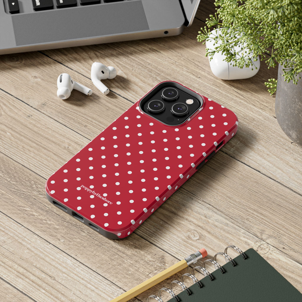 Poppy Red Polka Dot Phone Case