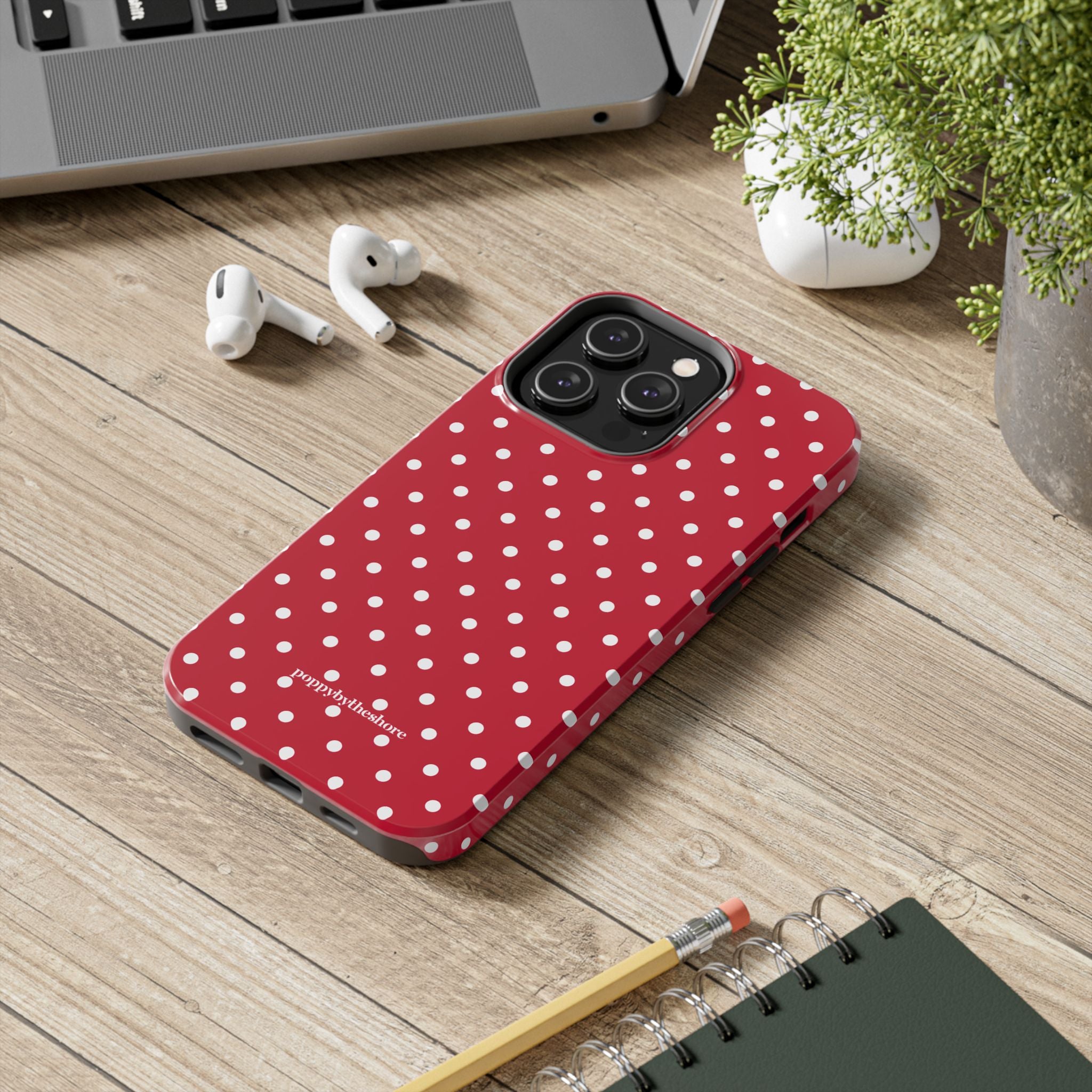 Poppy Red Polka Dot Phone Case
