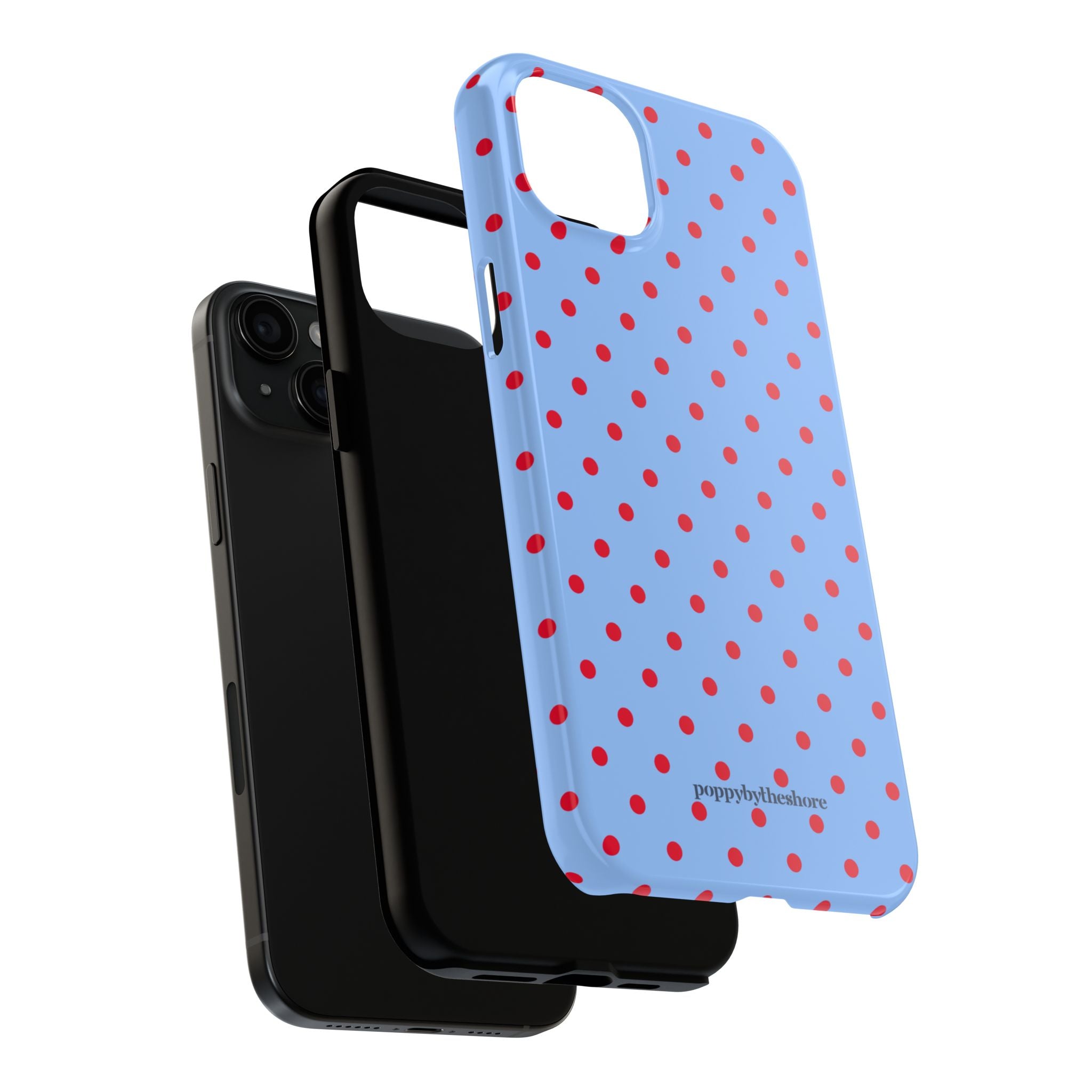 Poppy Blue & Red Polka Dot Phone Case
