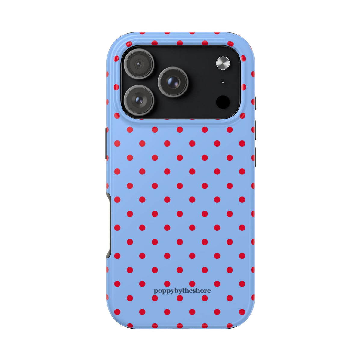 Poppy Blue & Red Polka Dot Phone Case