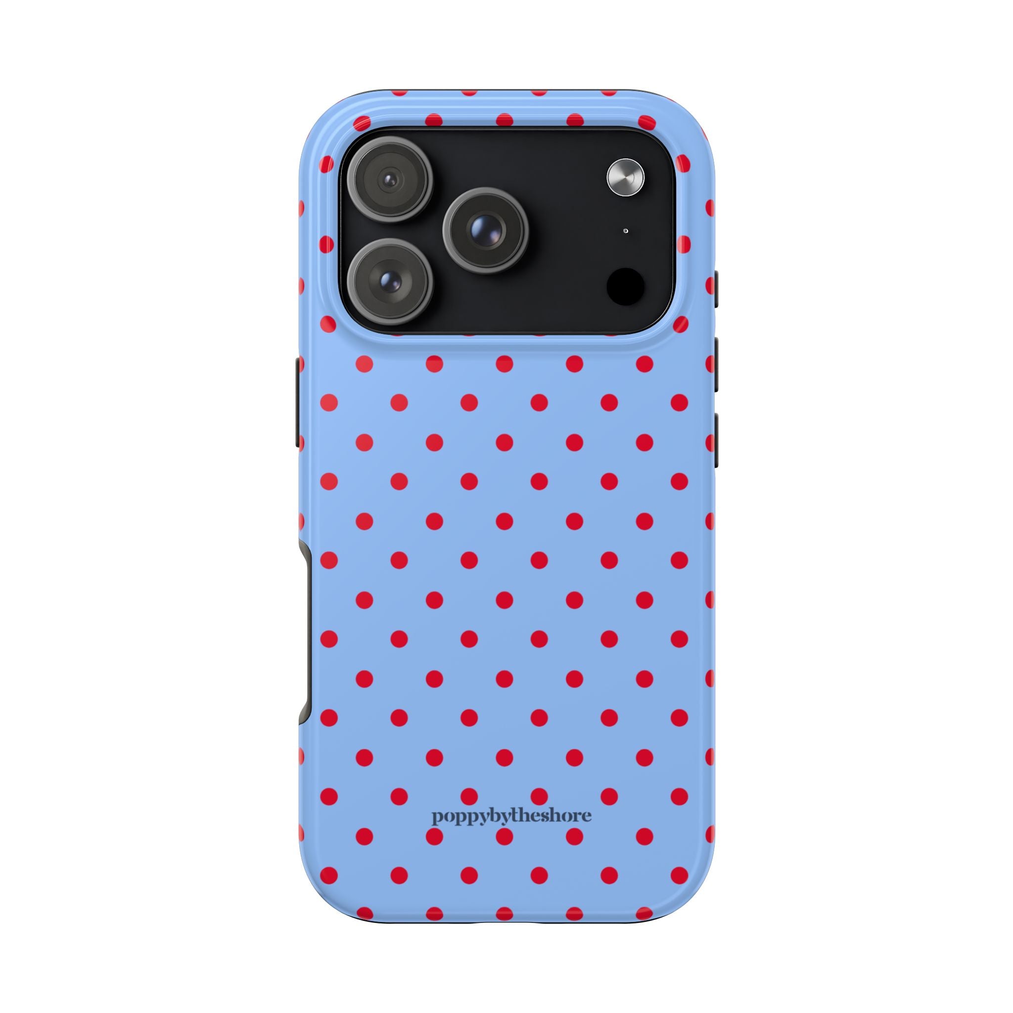 Poppy Blue & Red Polka Dot Phone Case