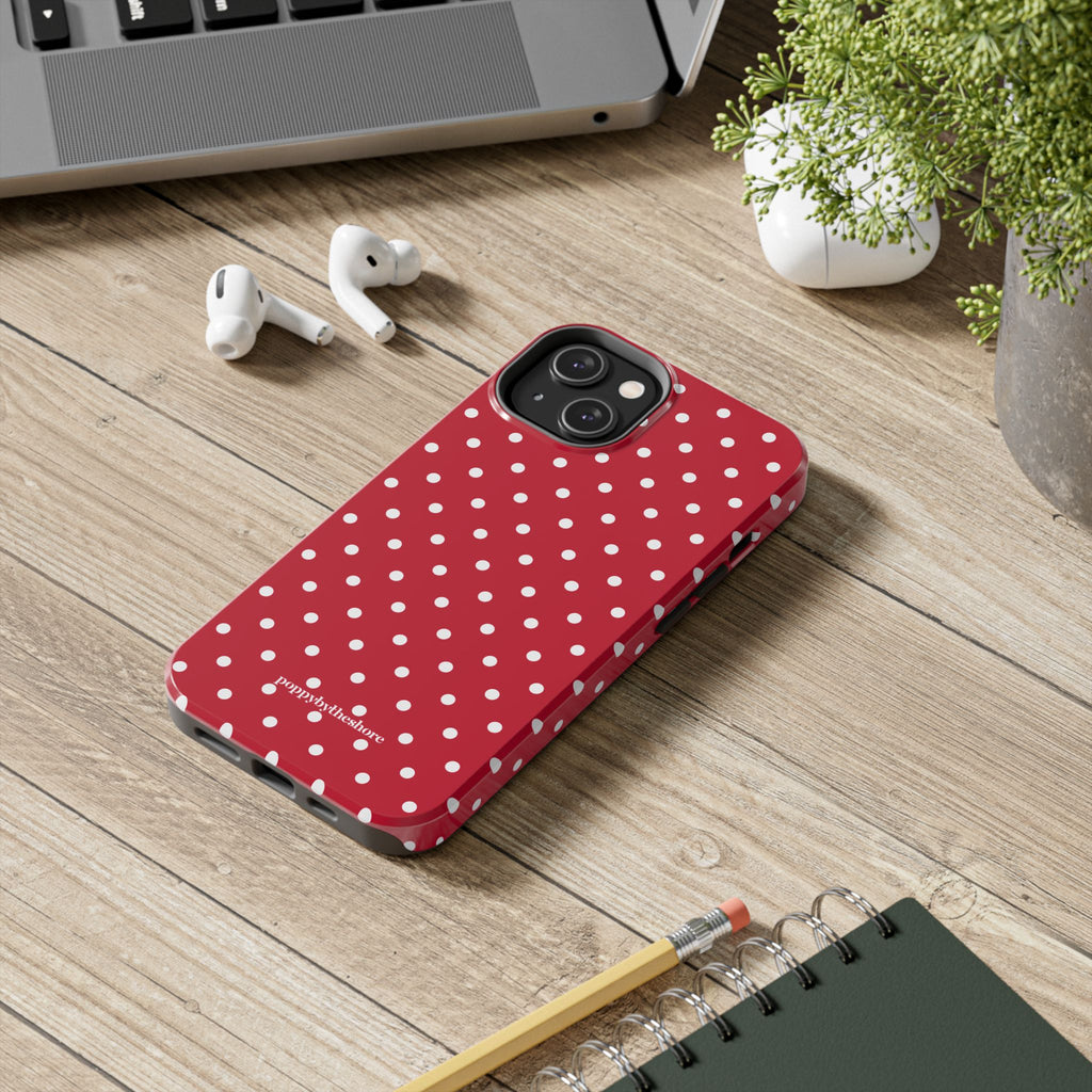 Poppy Red Polka Dot Phone Case