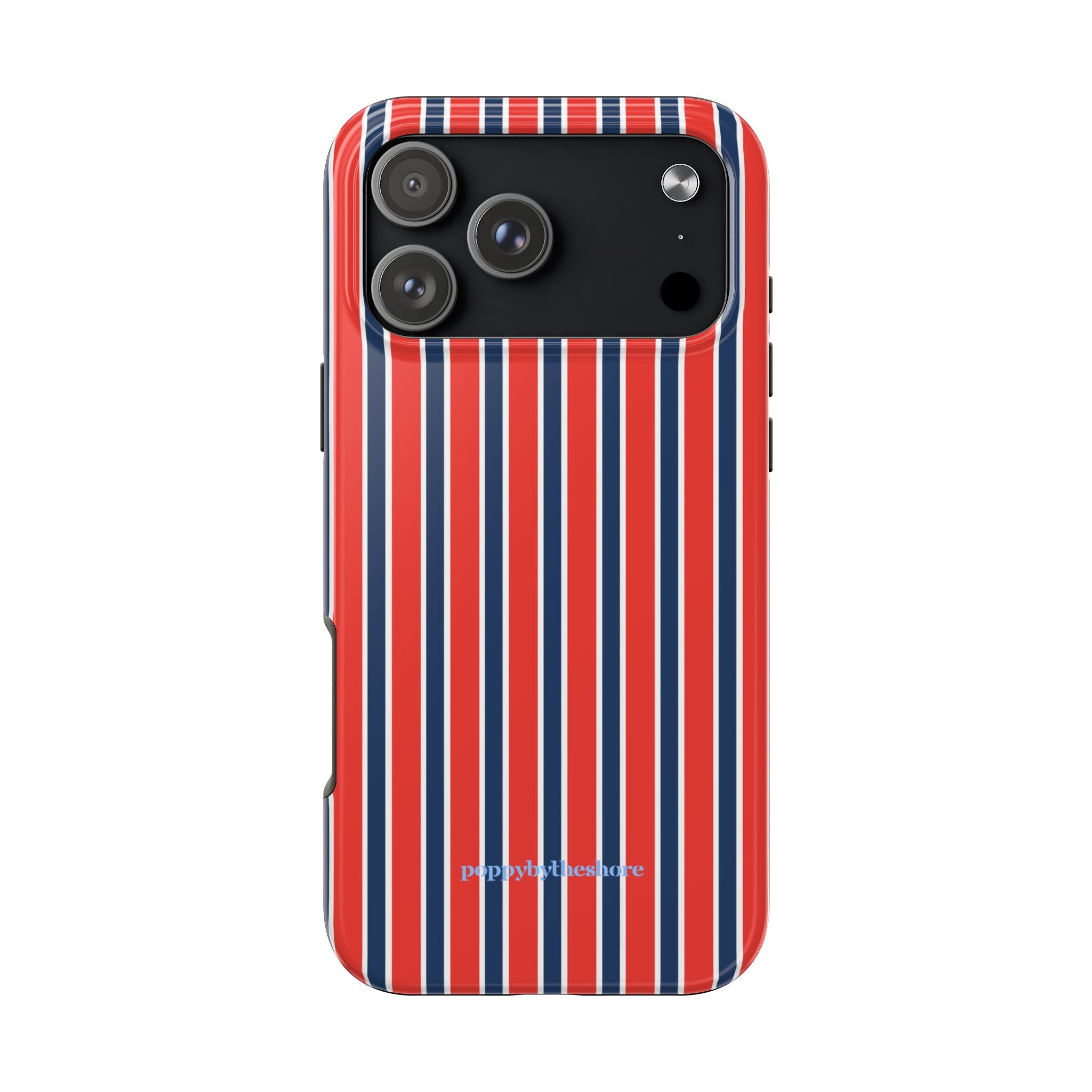 Poppy Striped Red & Navy Phone Case