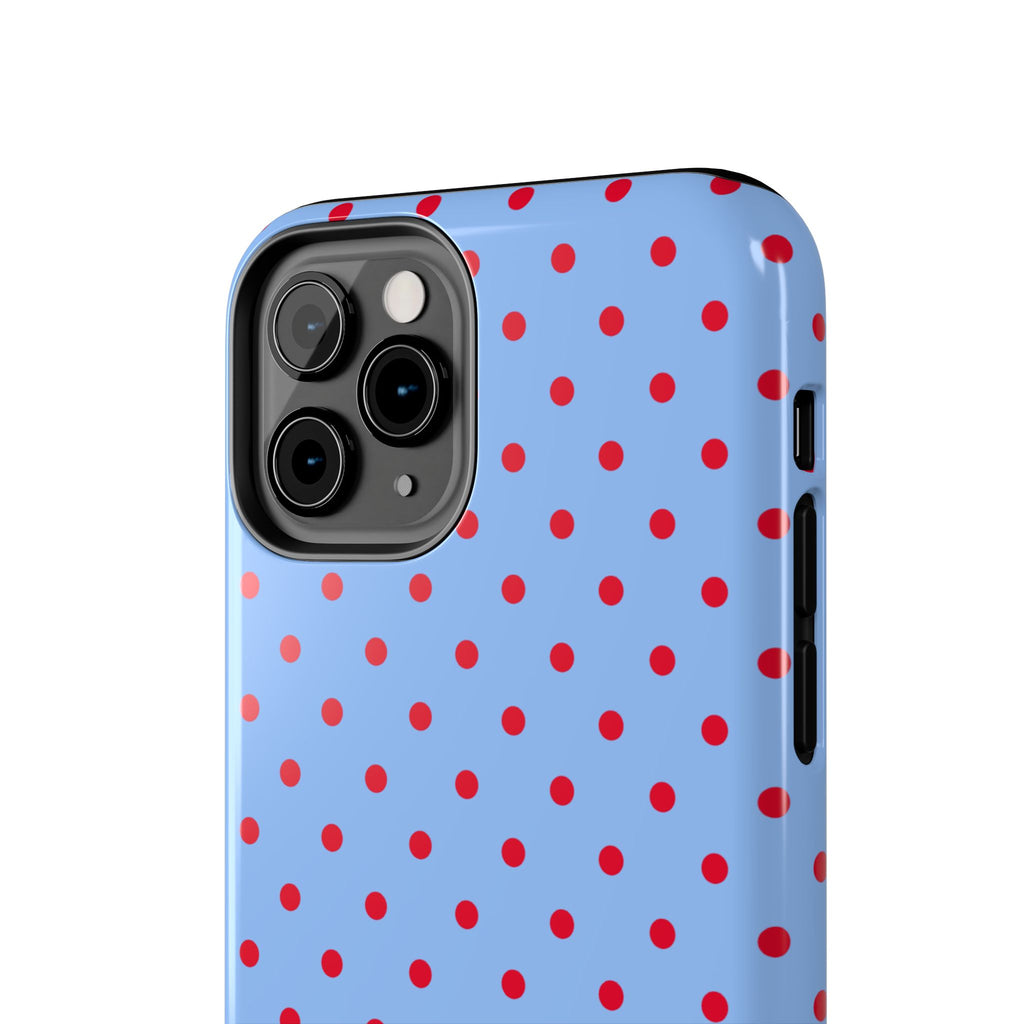 Poppy Blue & Red Polka Dot Phone Case