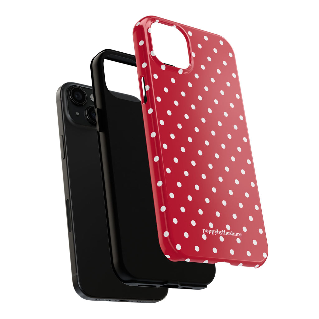 Poppy Red Polka Dot Phone Case