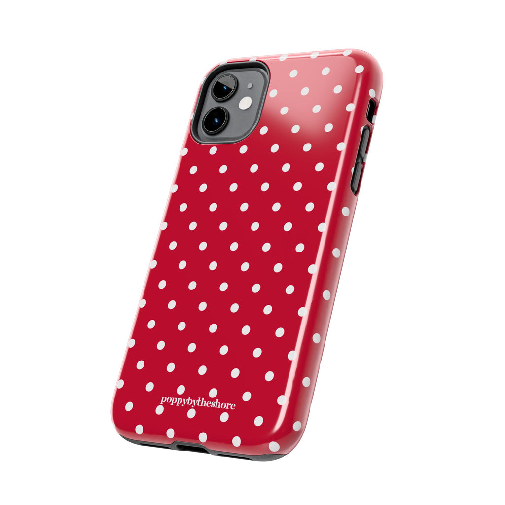Poppy Red Polka Dot Phone Case