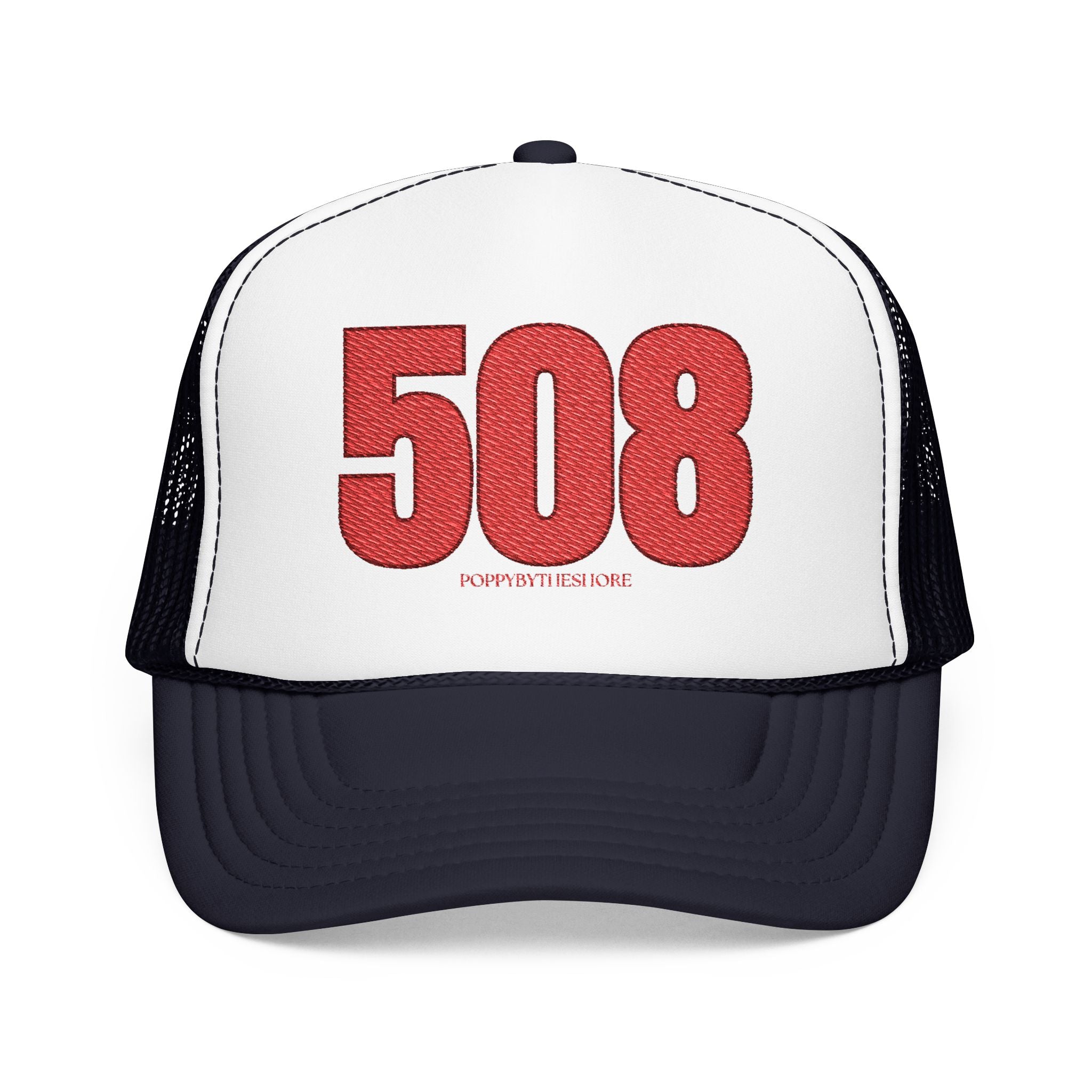 MDW Poppy 508 Area Code Foam Trucker Hat