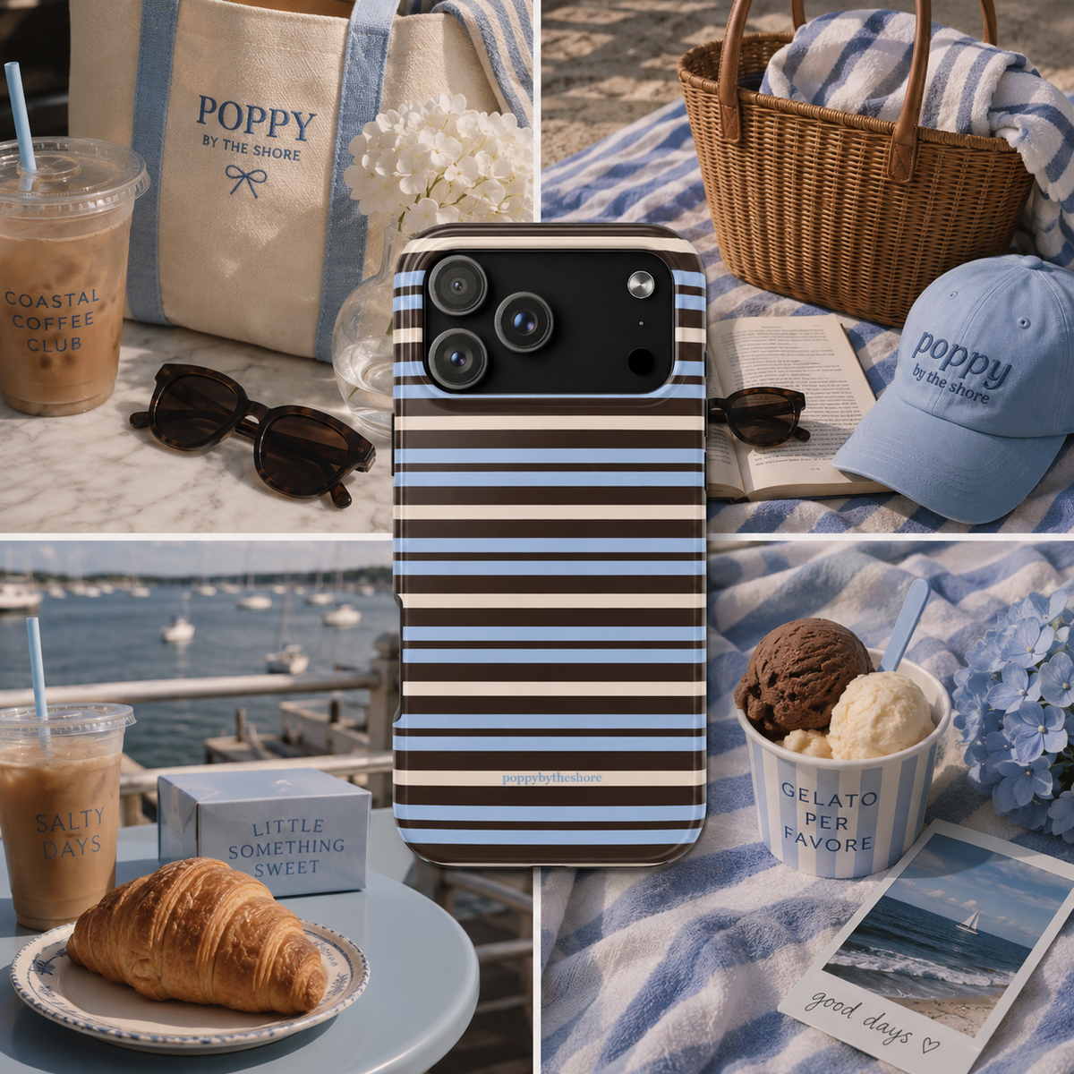 Coastal Cocoa Striped Phone Case