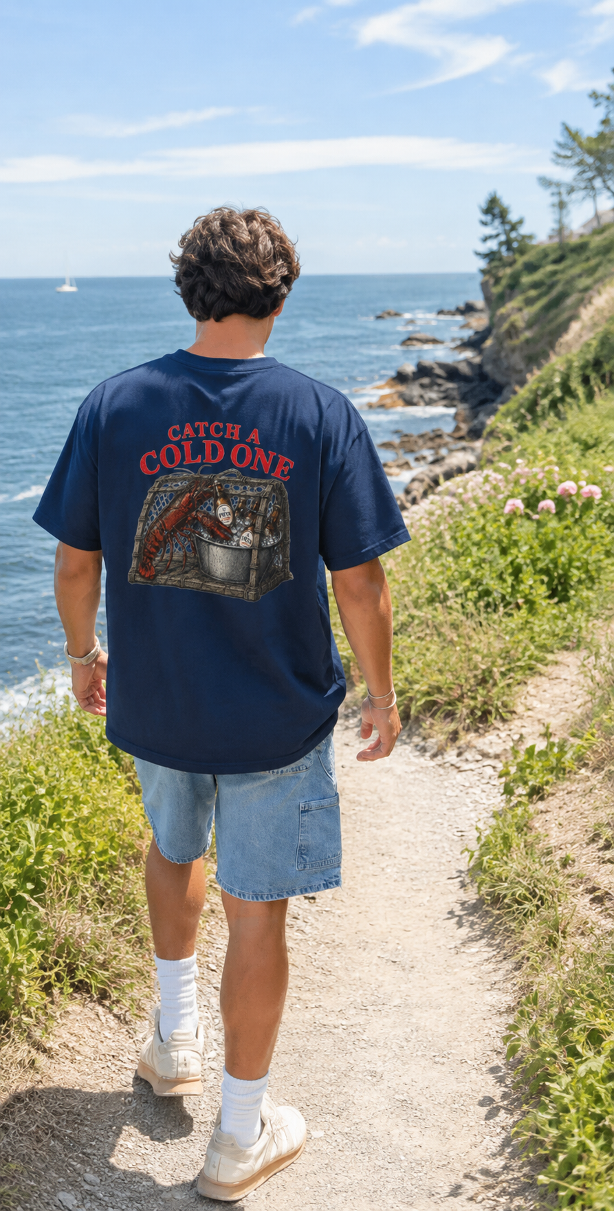 Poppy Lobster Trap Pocket Tee - Navy