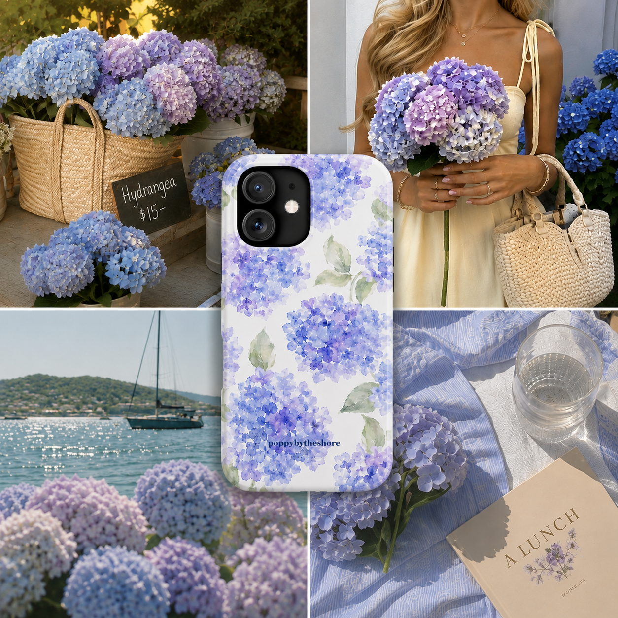 Poppy Hydrangea Phone Case