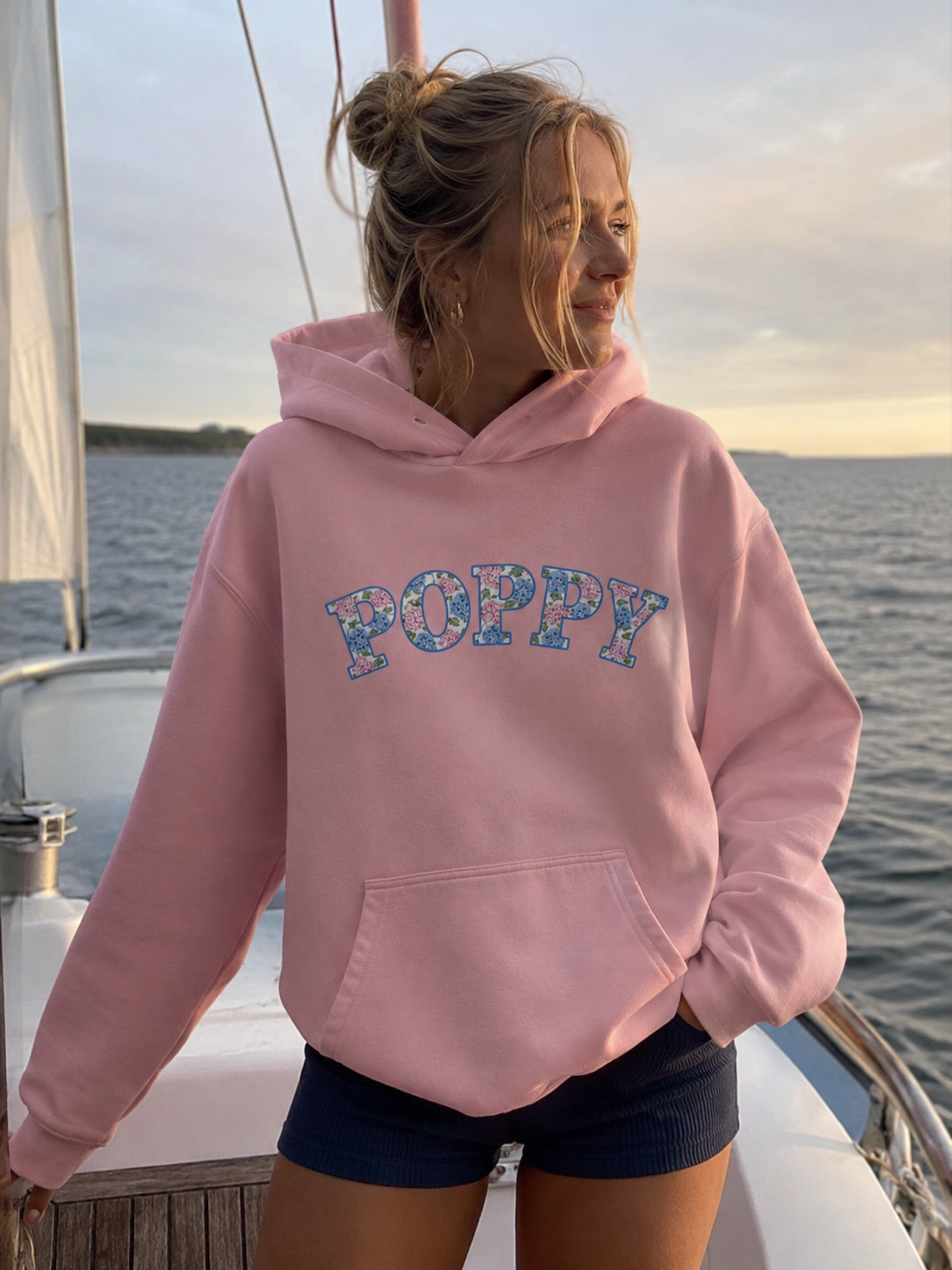 Poppy Hydrangea Hoodie