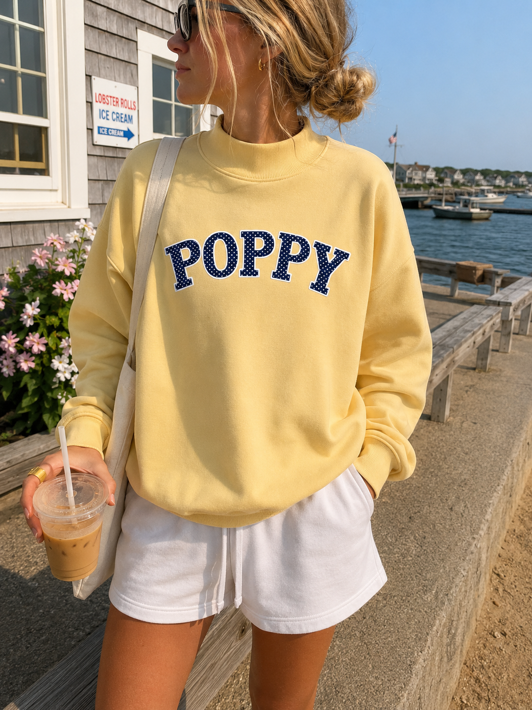 Poppy Polka Dot Mock-Neck Sweatshirt