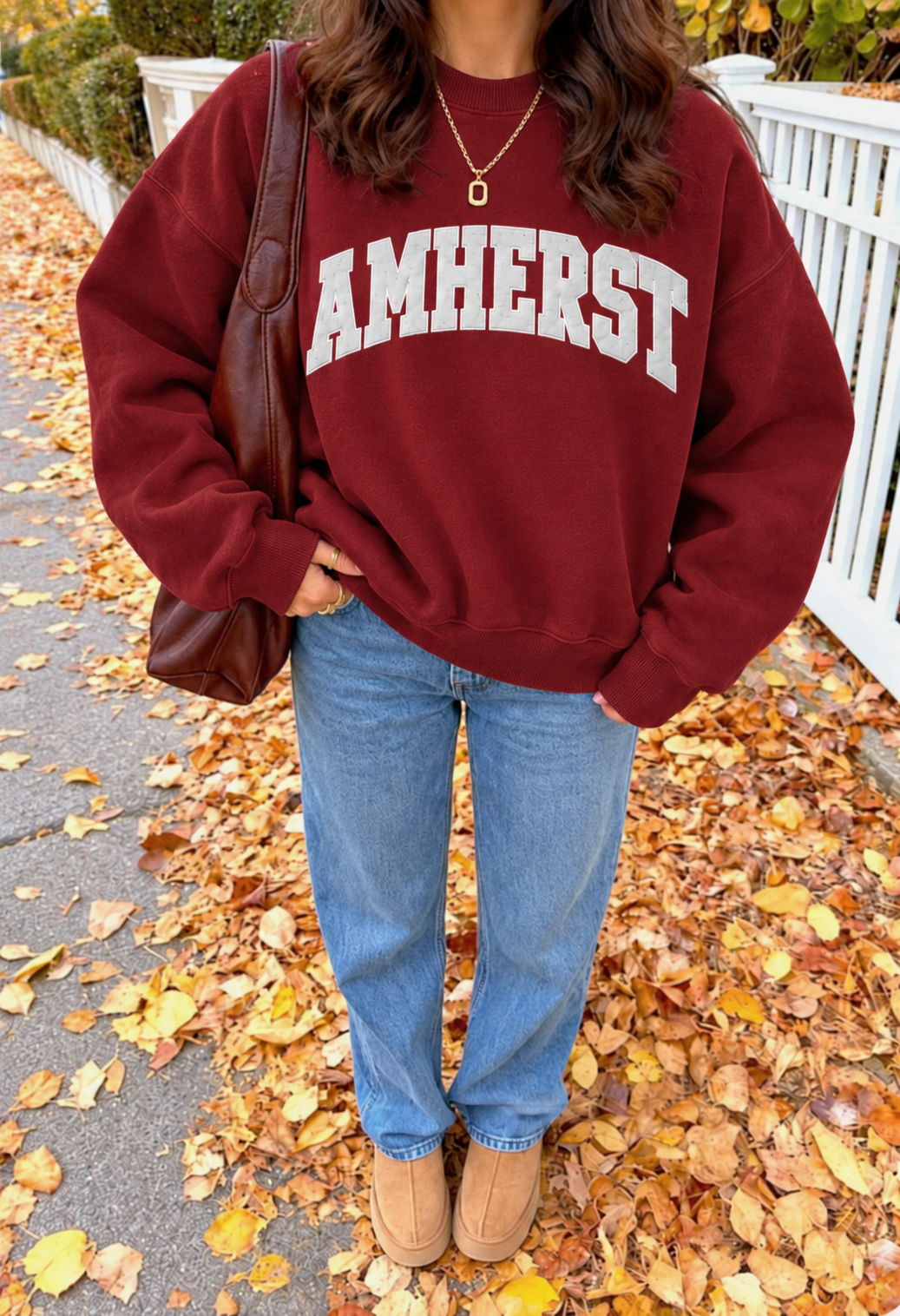 Poppy in Amherst Embroidered Mockneck