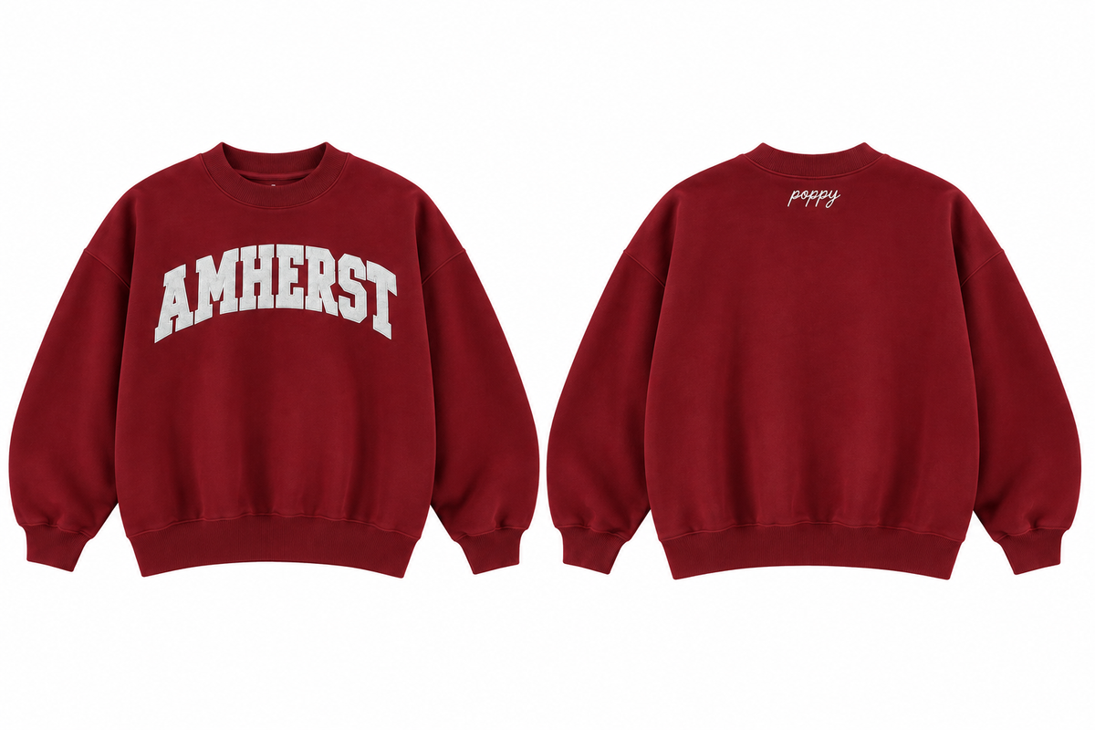 Poppy in Amherst Embroidered Mockneck