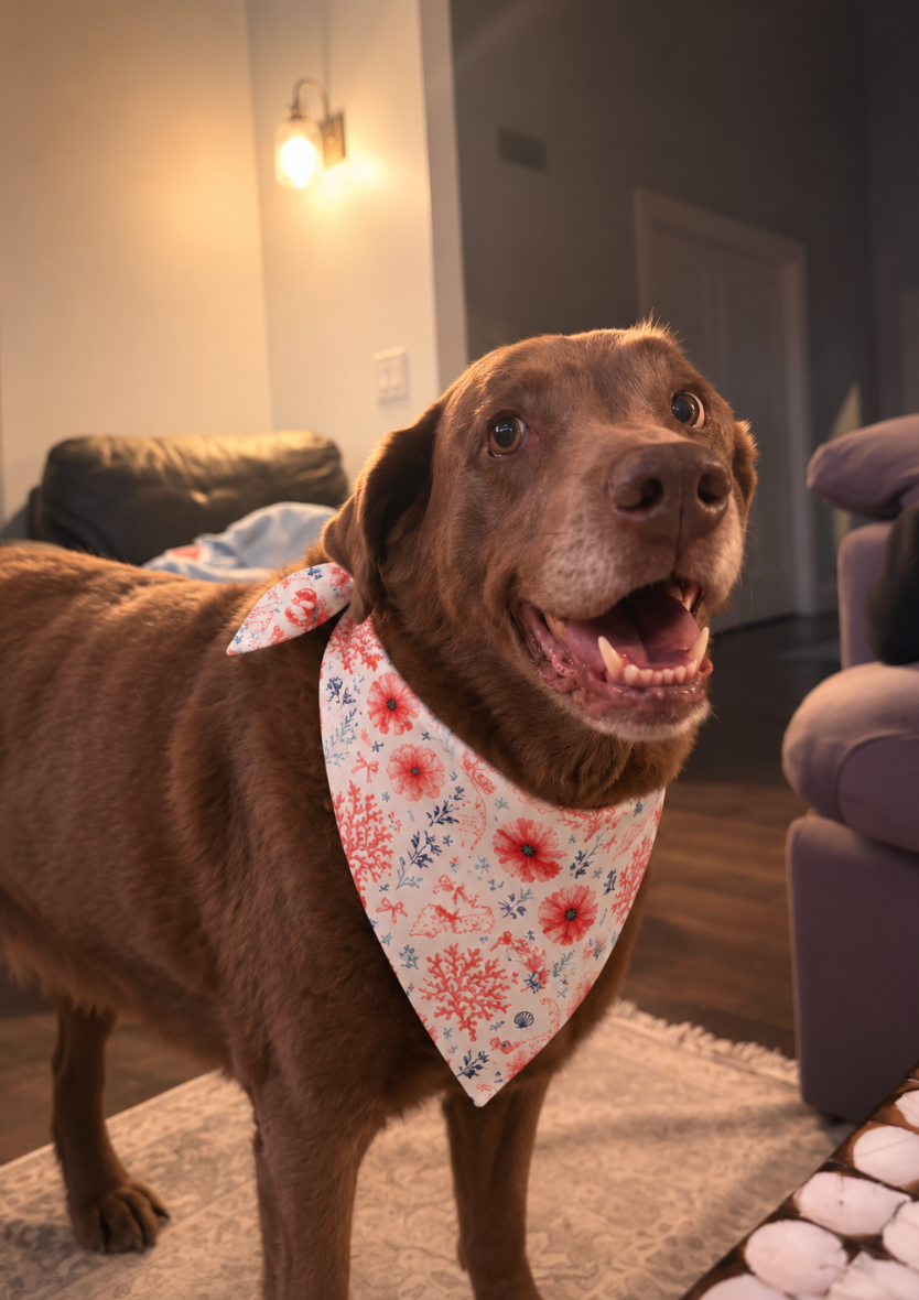 Poppy On Cape Print Dog Bandana