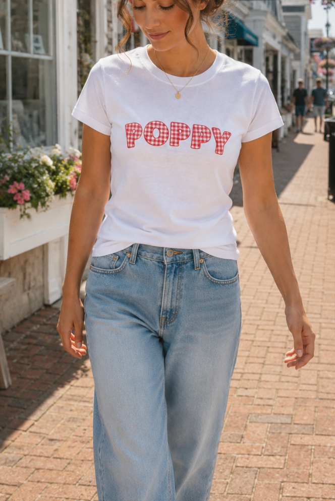 MDW Poppy Gingham Baby Tee