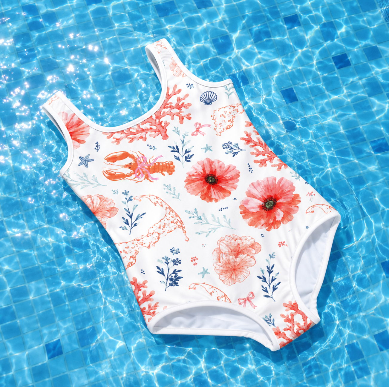 Poppy Tots "Oar"iginals Print Swimsuit - Youth