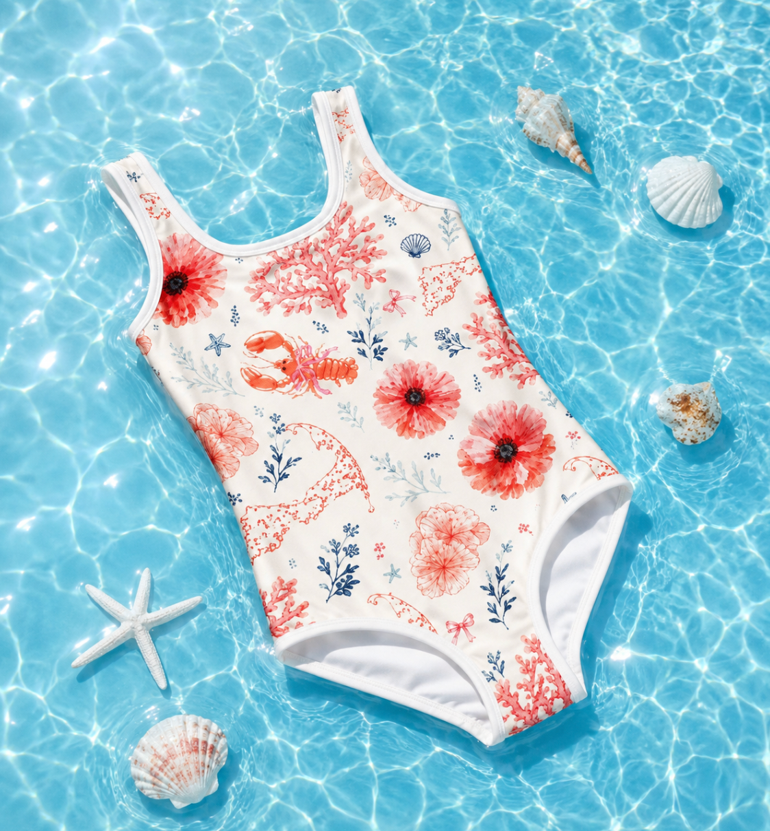 Poppy Tots "Oar"iginals Print Swimsuit