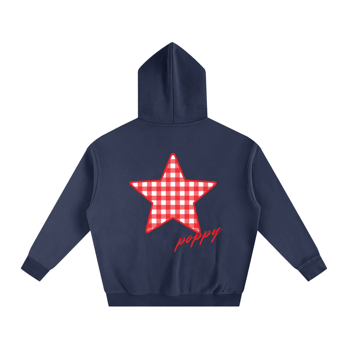 Poppy Gingham Star Hoodie